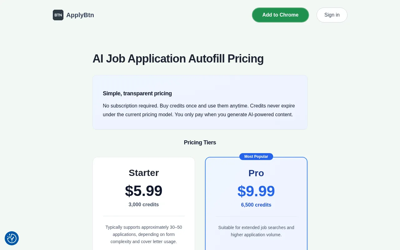 ApplyBtn — pricing page