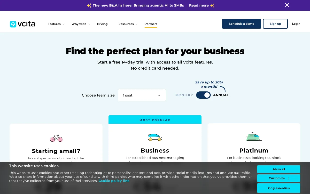 vcita — pricing page