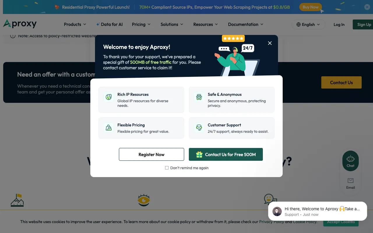 AProxy — pricing page