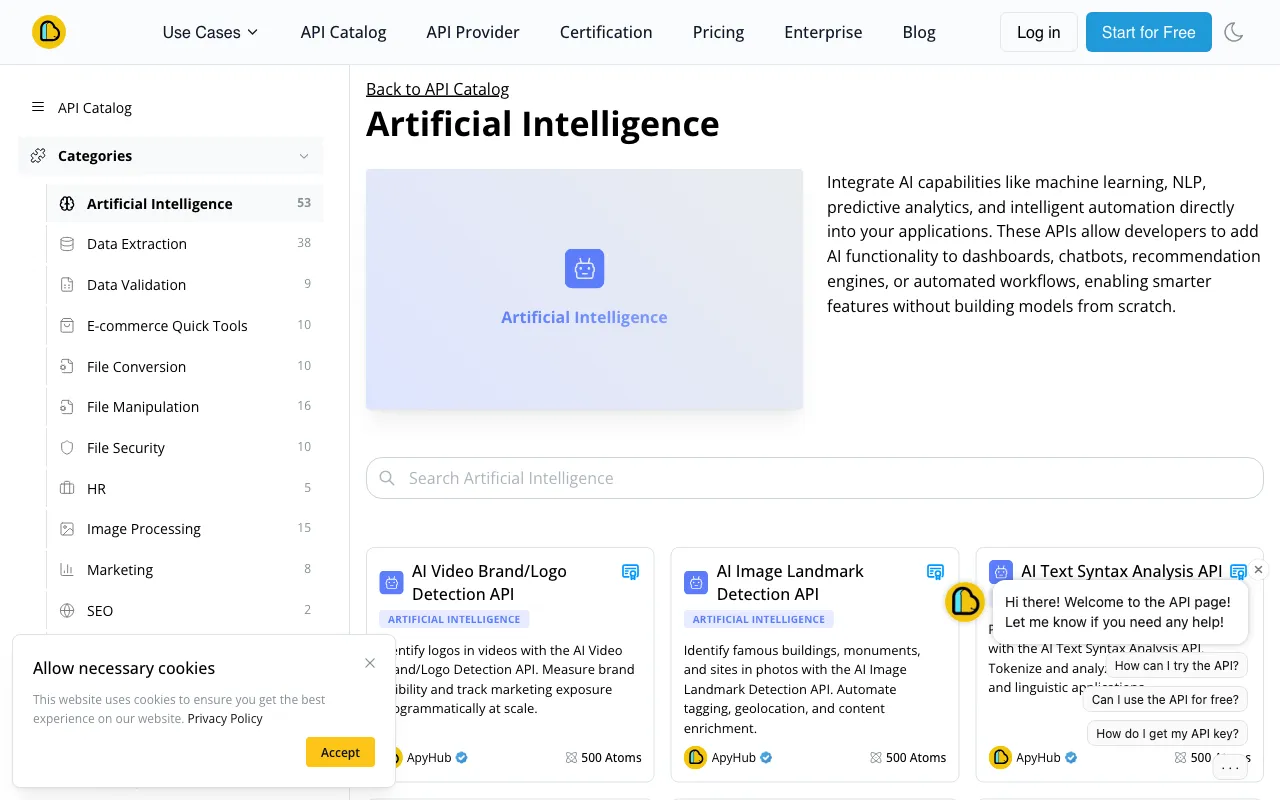 ApyHub AI APIs — preview screenshot