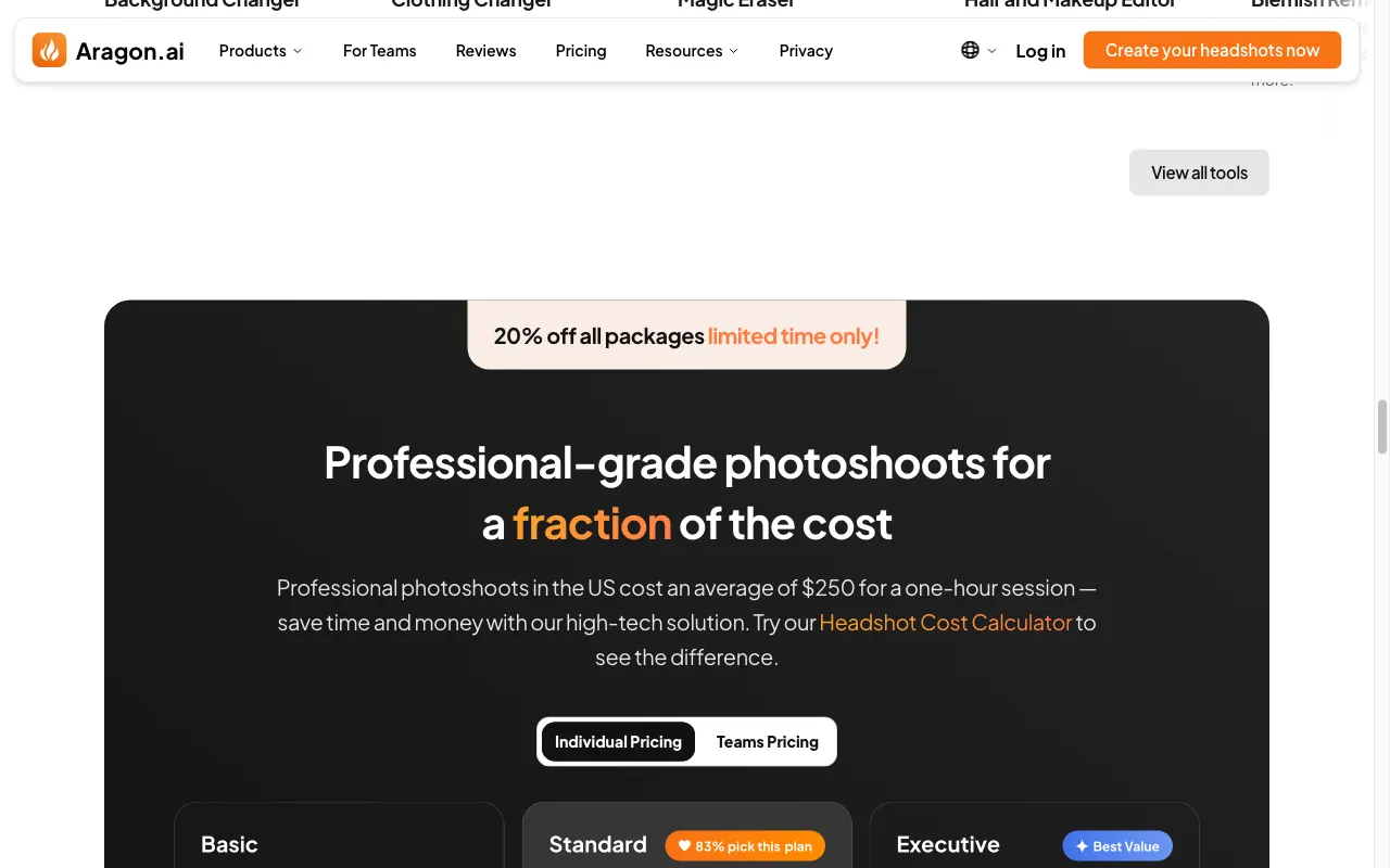 Aragon AI — pricing page