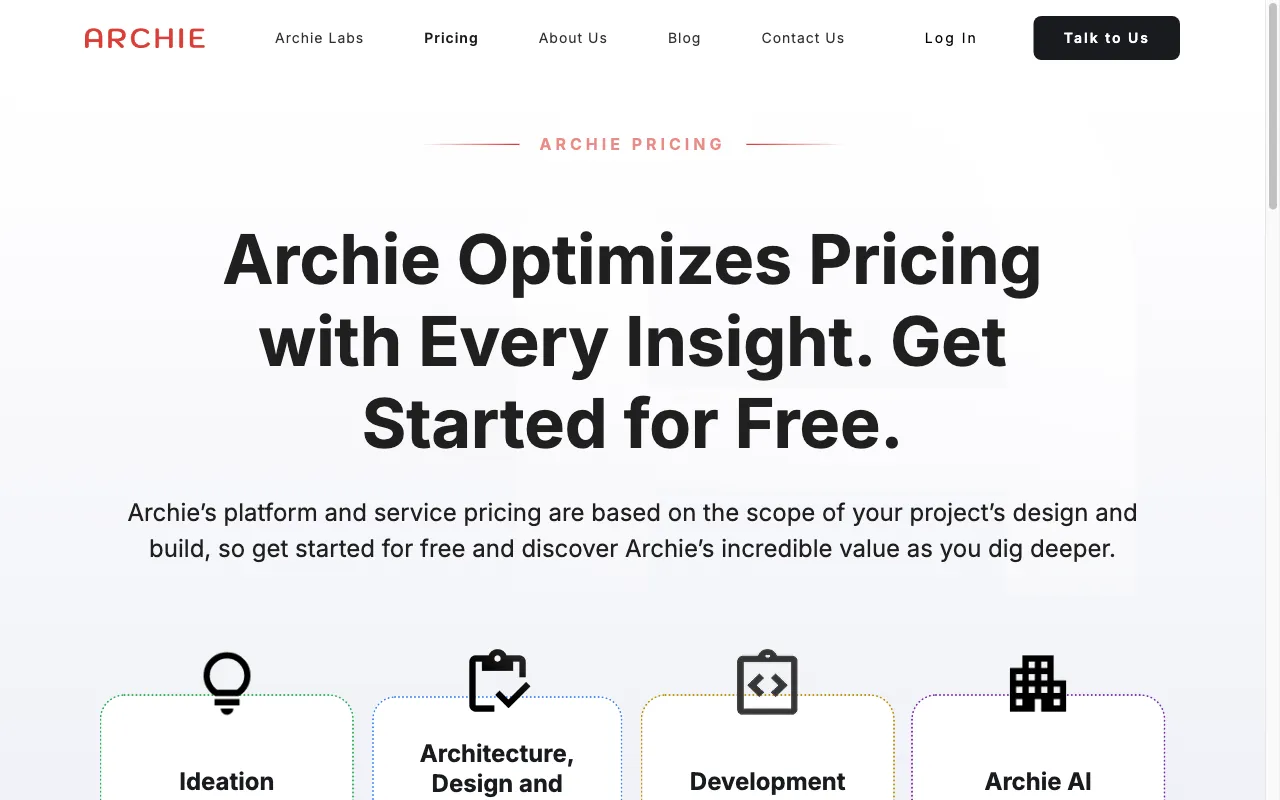 Archie — pricing page