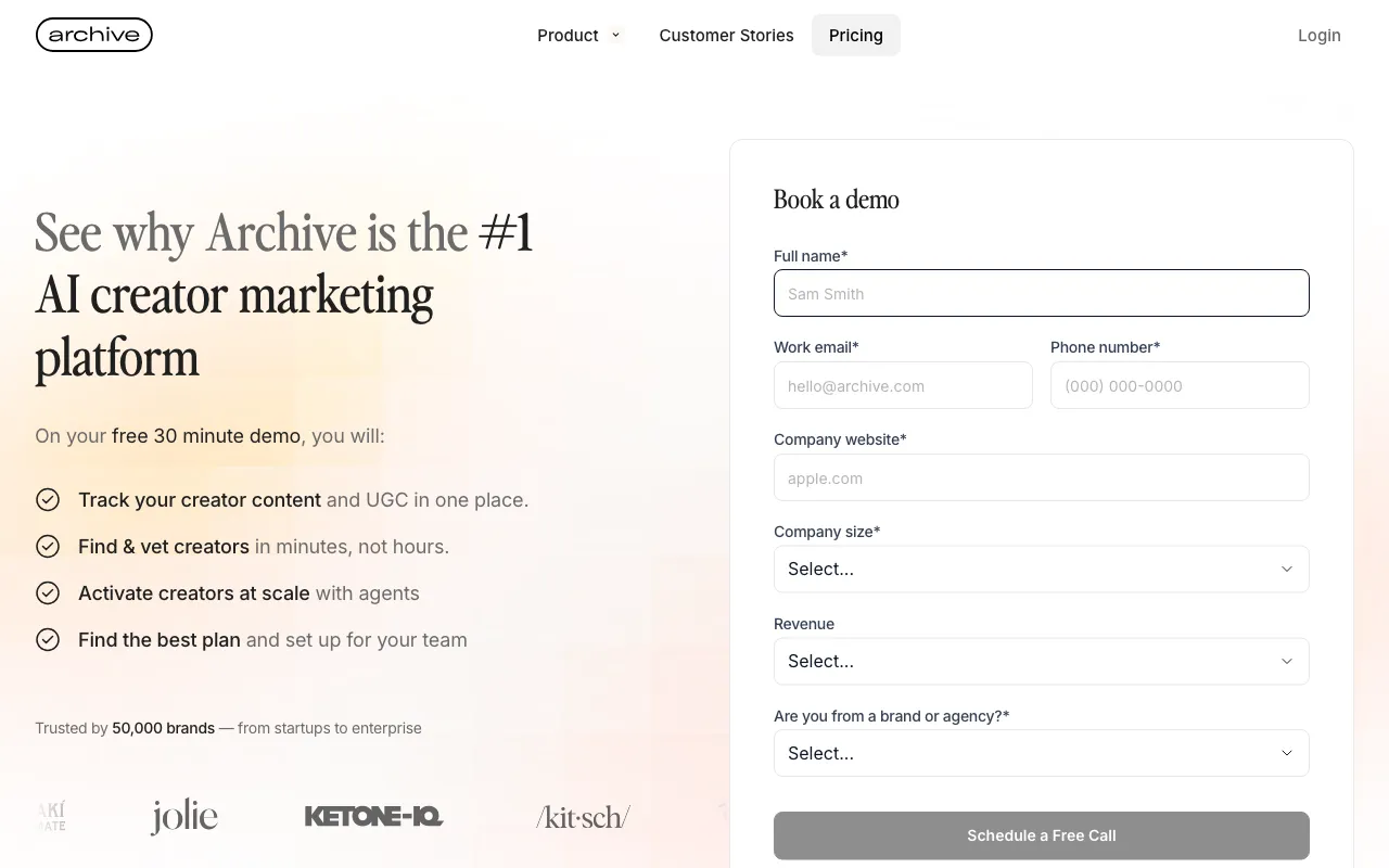 archive.com — pricing page