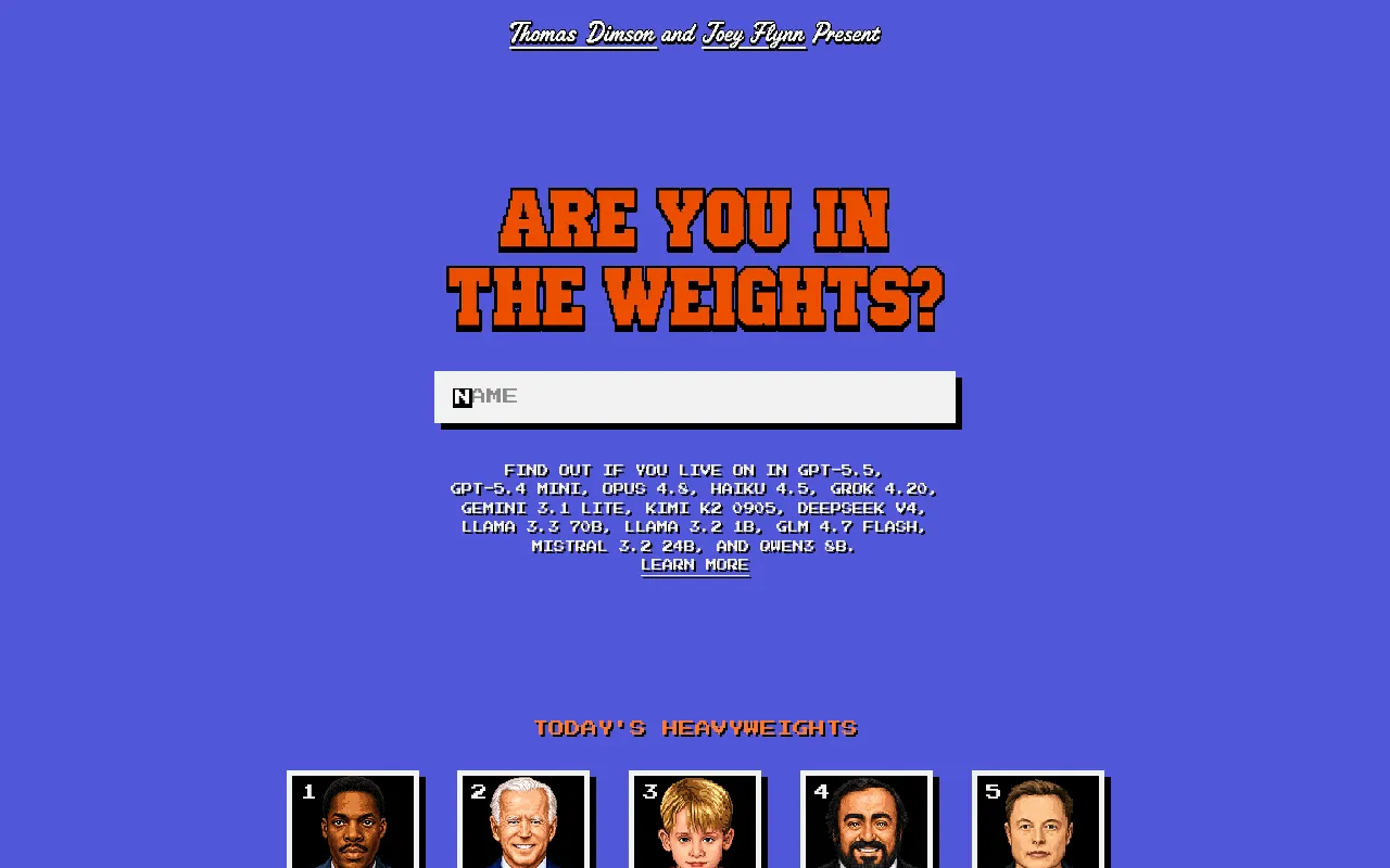 Are you in the Weights? — preview screenshot