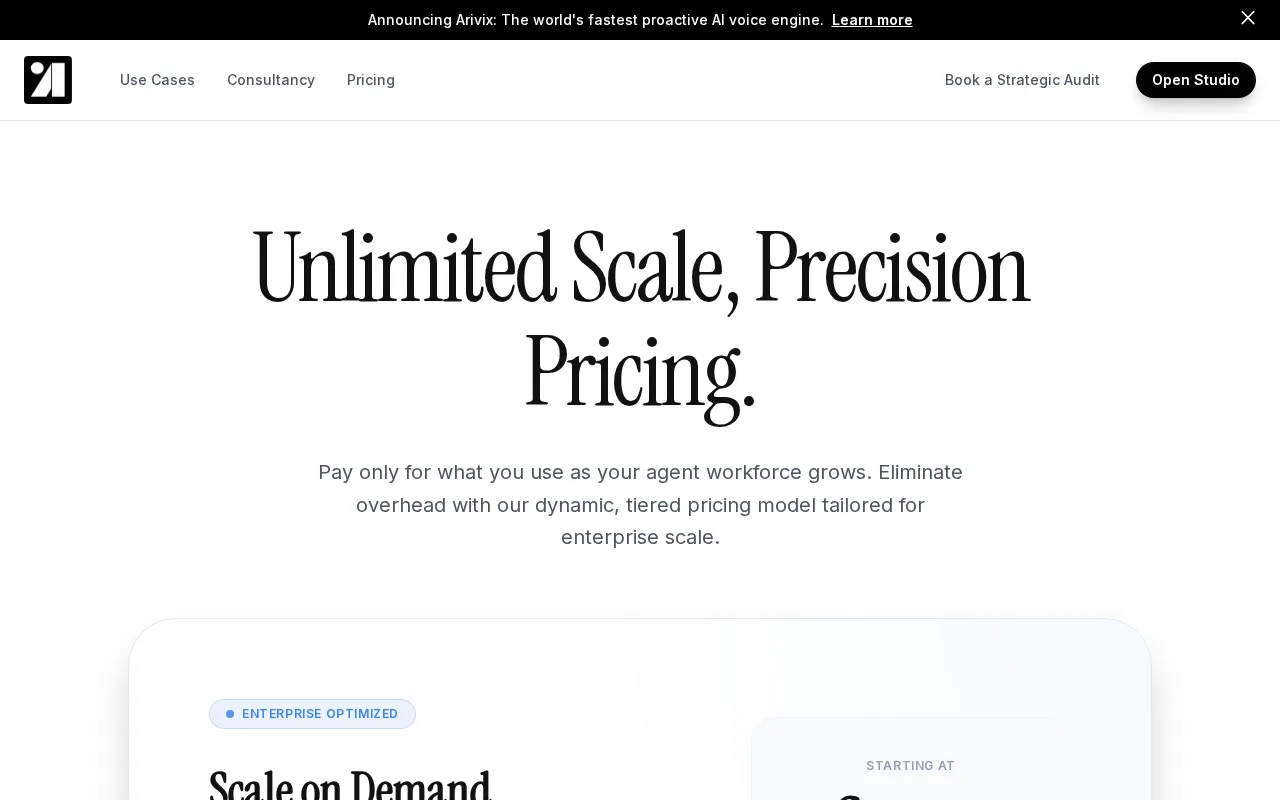 Arivix — pricing page