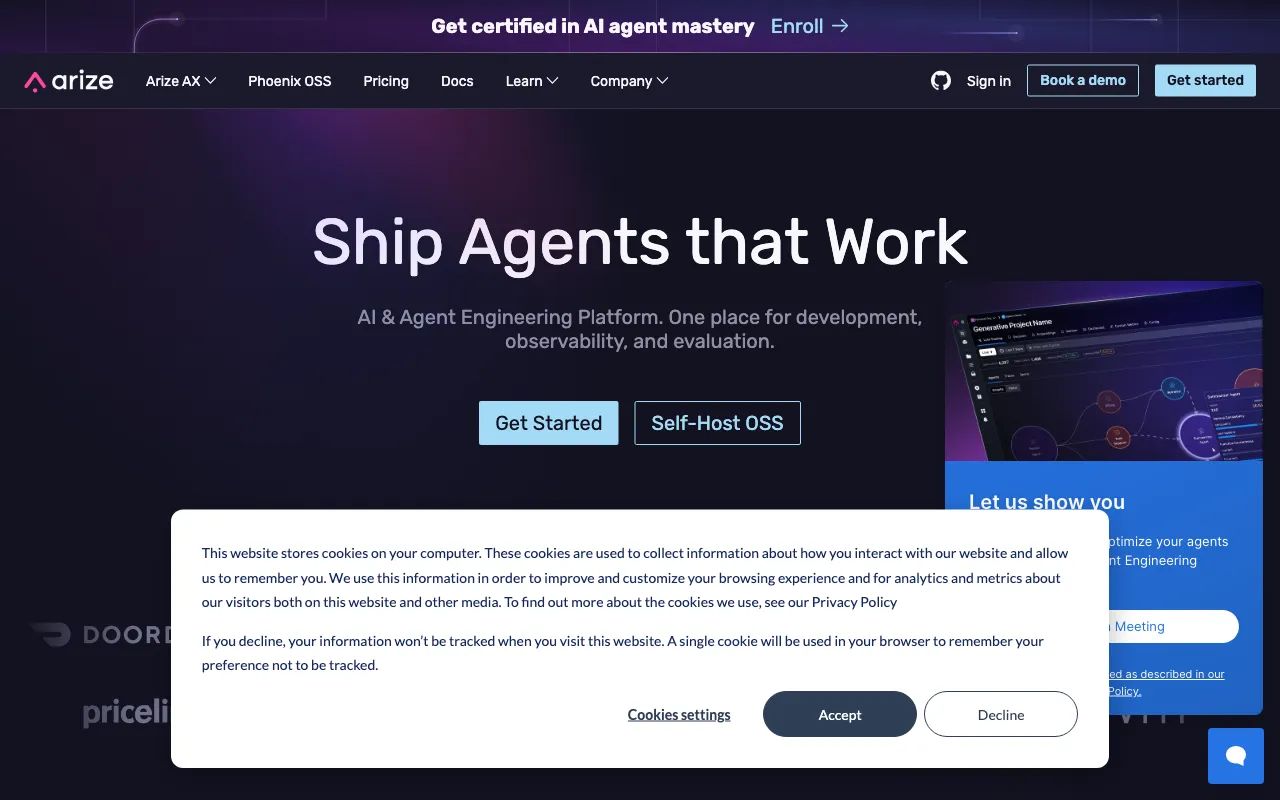 arize.com — preview screenshot
