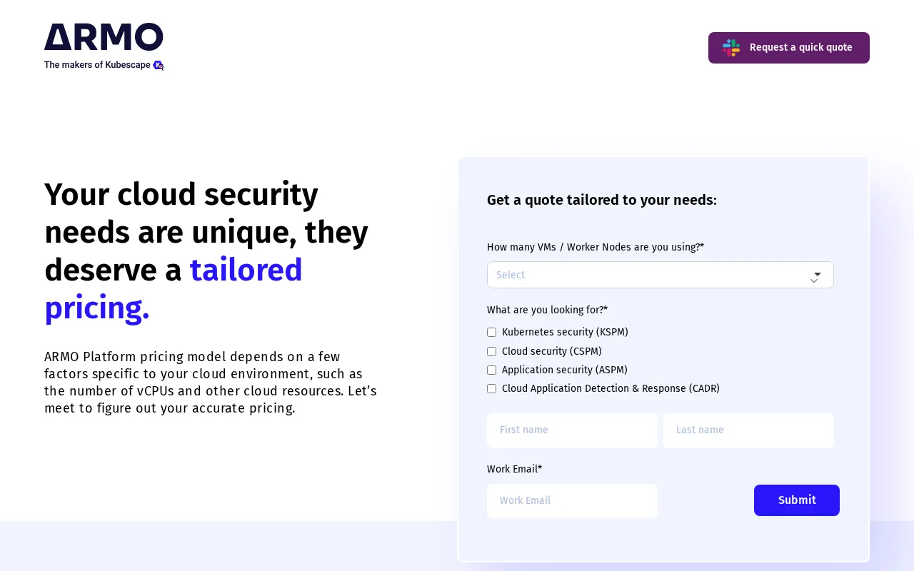 ARMO — pricing page