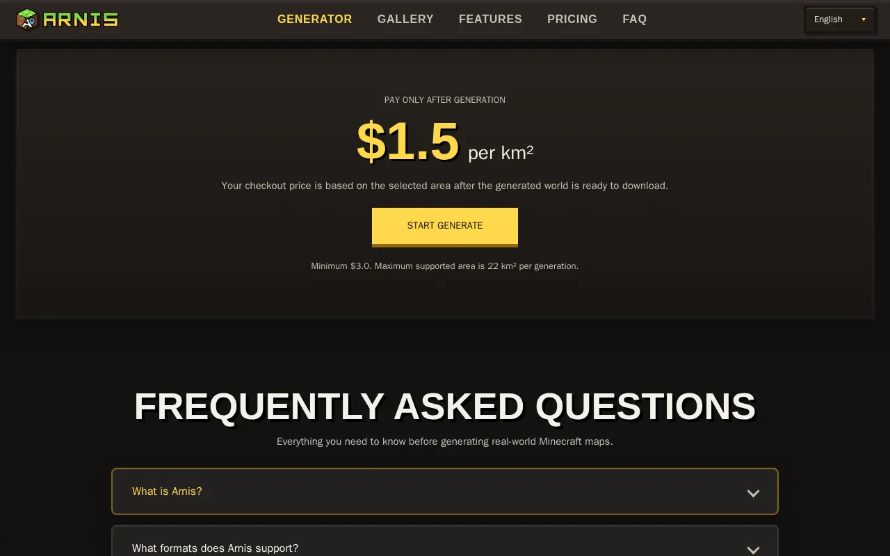 Arnis — pricing page