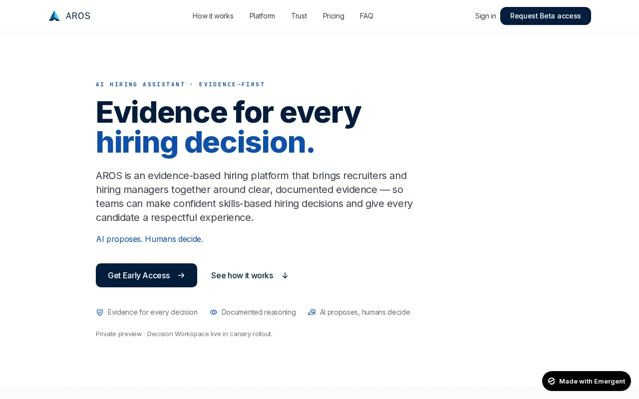 AROS — preview screenshot