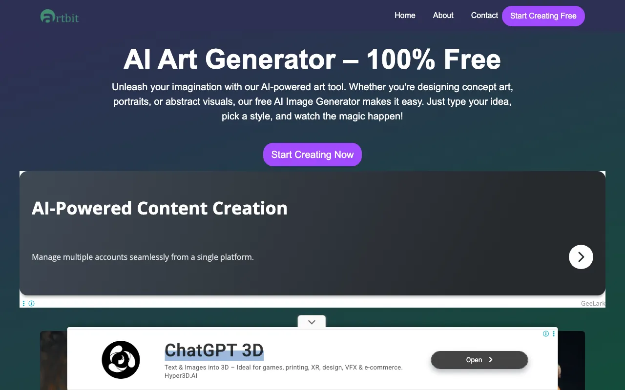 Artbit.ai — preview screenshot