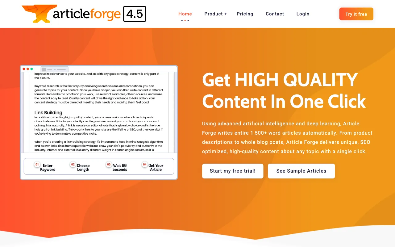 Article Forge — preview screenshot