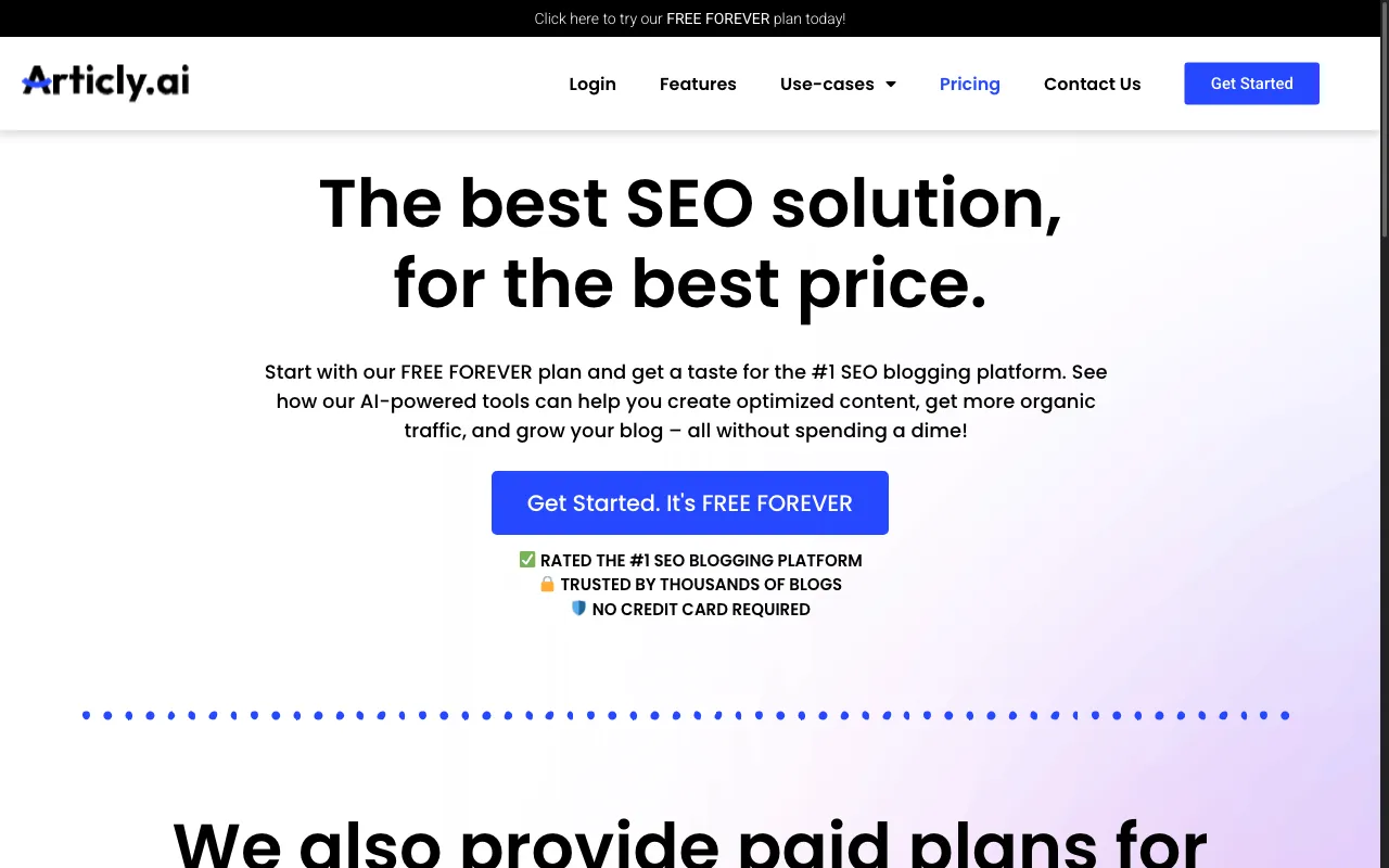 Articly.ai — pricing page