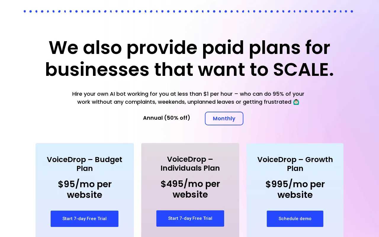 Articly — pricing page