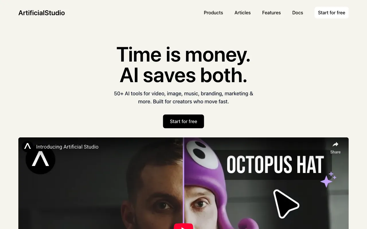 ArtificialStudio — preview screenshot