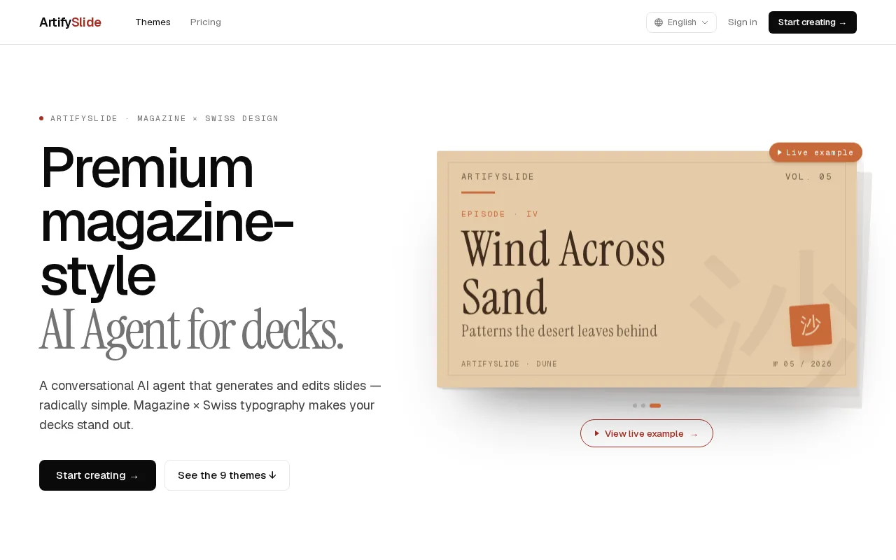 ArtifySlide — preview screenshot