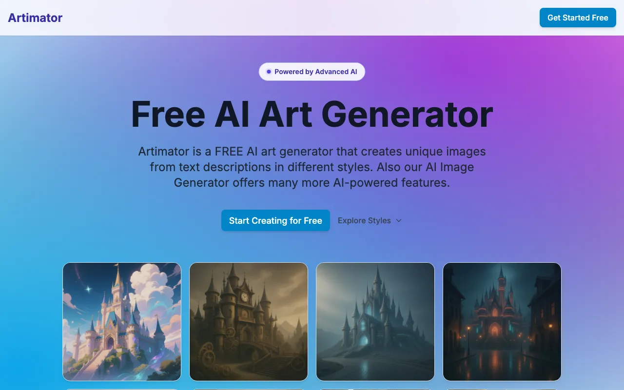 Free AI Art Generator — preview screenshot
