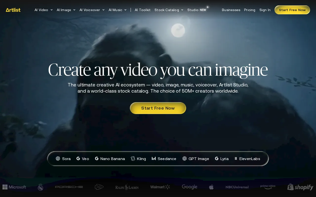 Artlist — preview screenshot