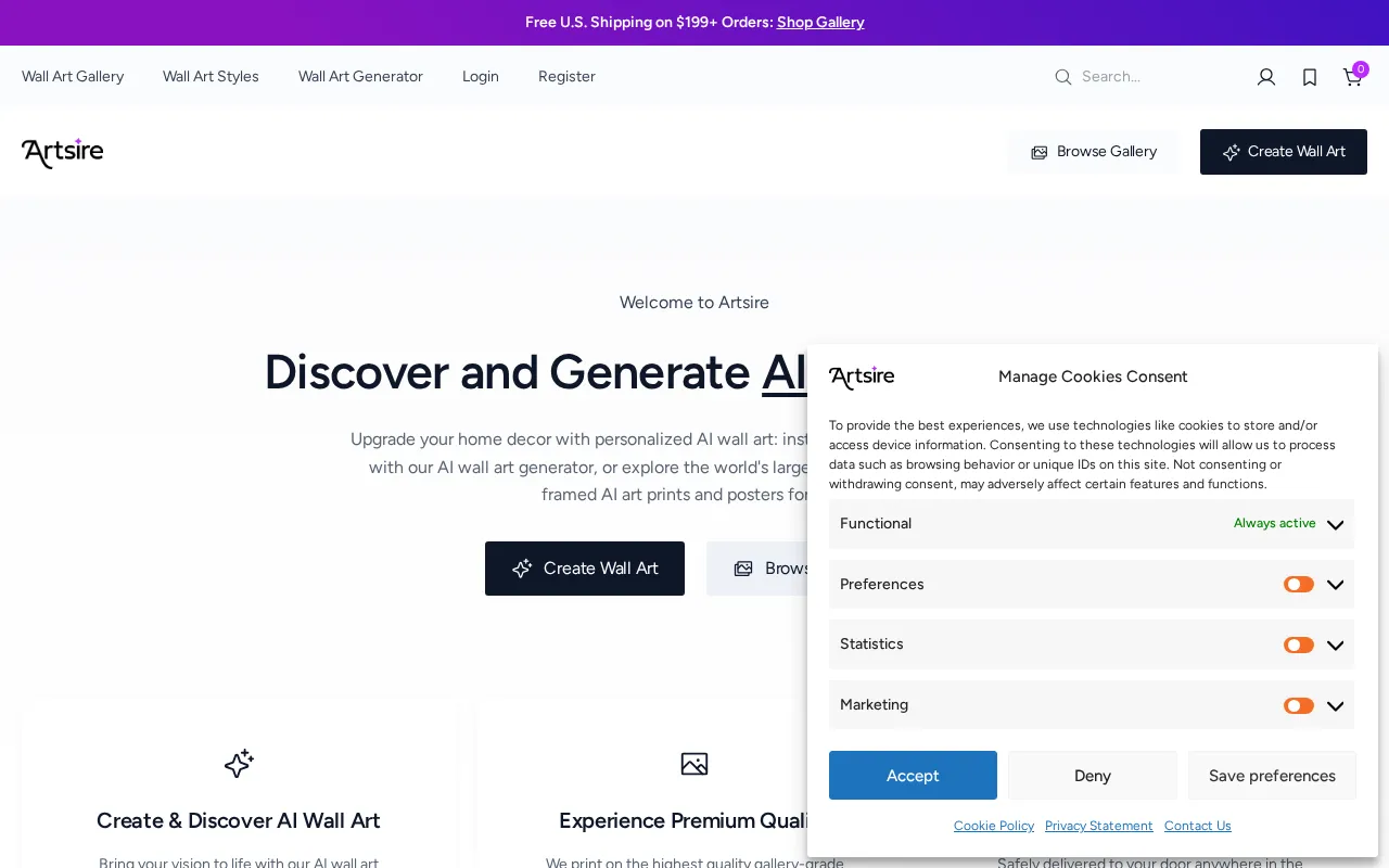 Artsire — preview screenshot