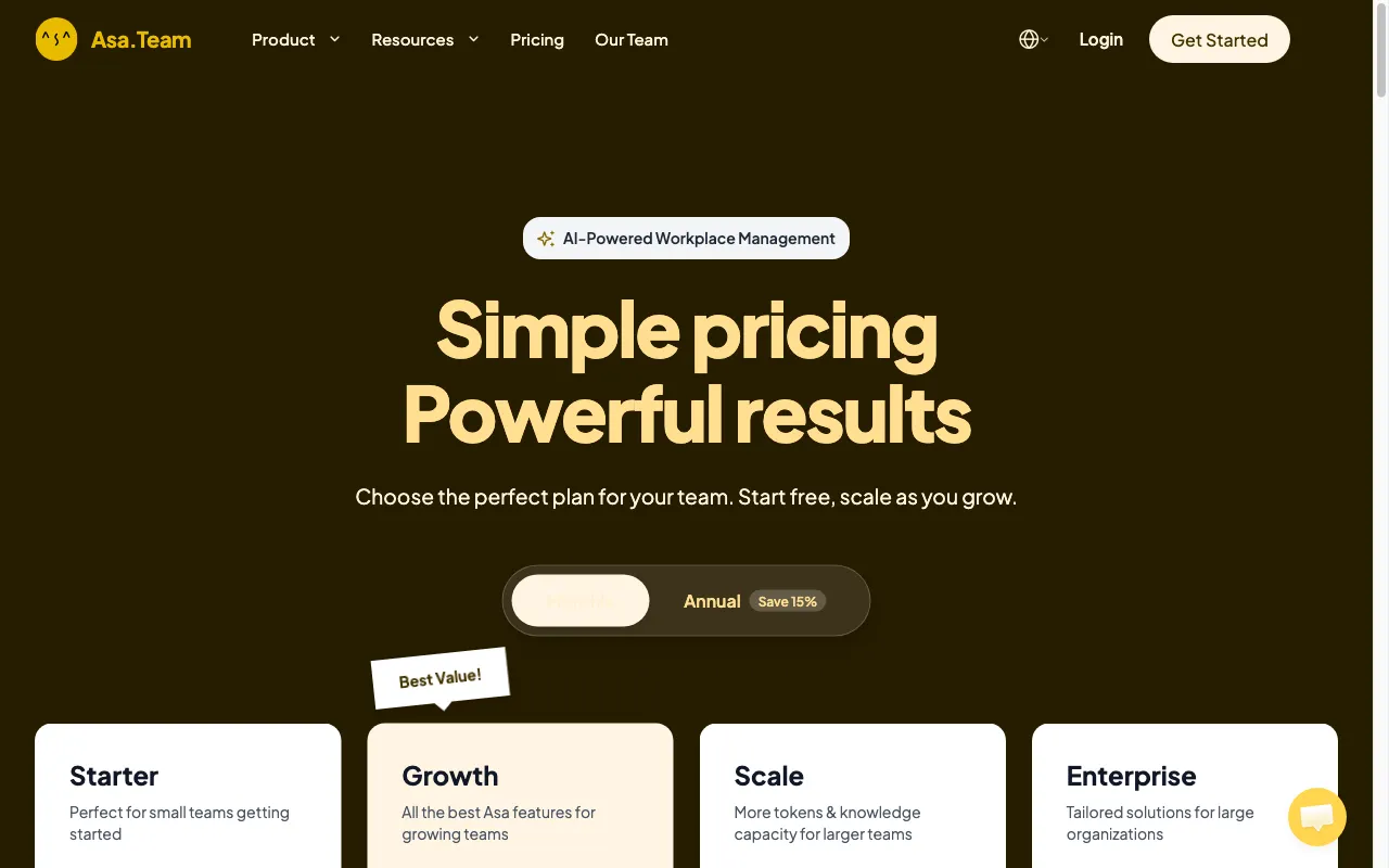 Asa.team — pricing page