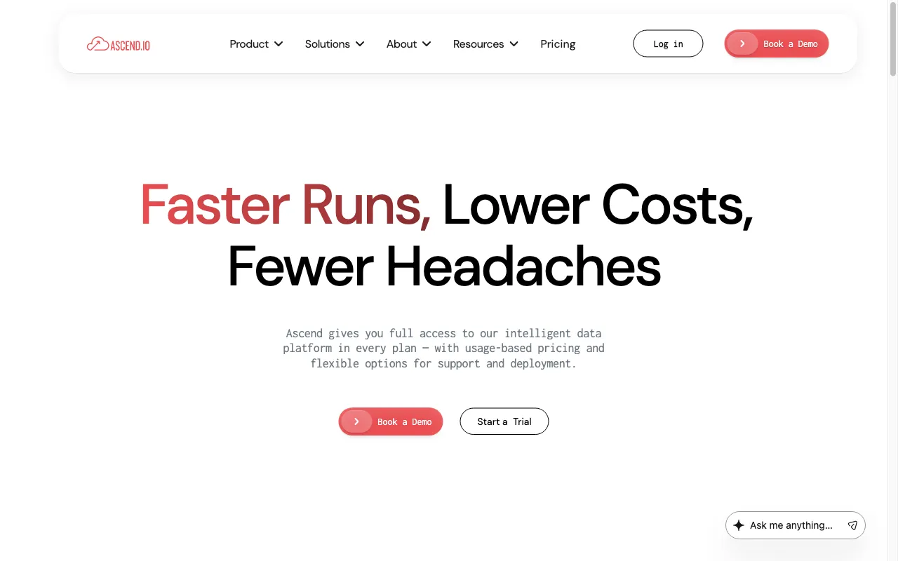 Ascend.io — pricing page