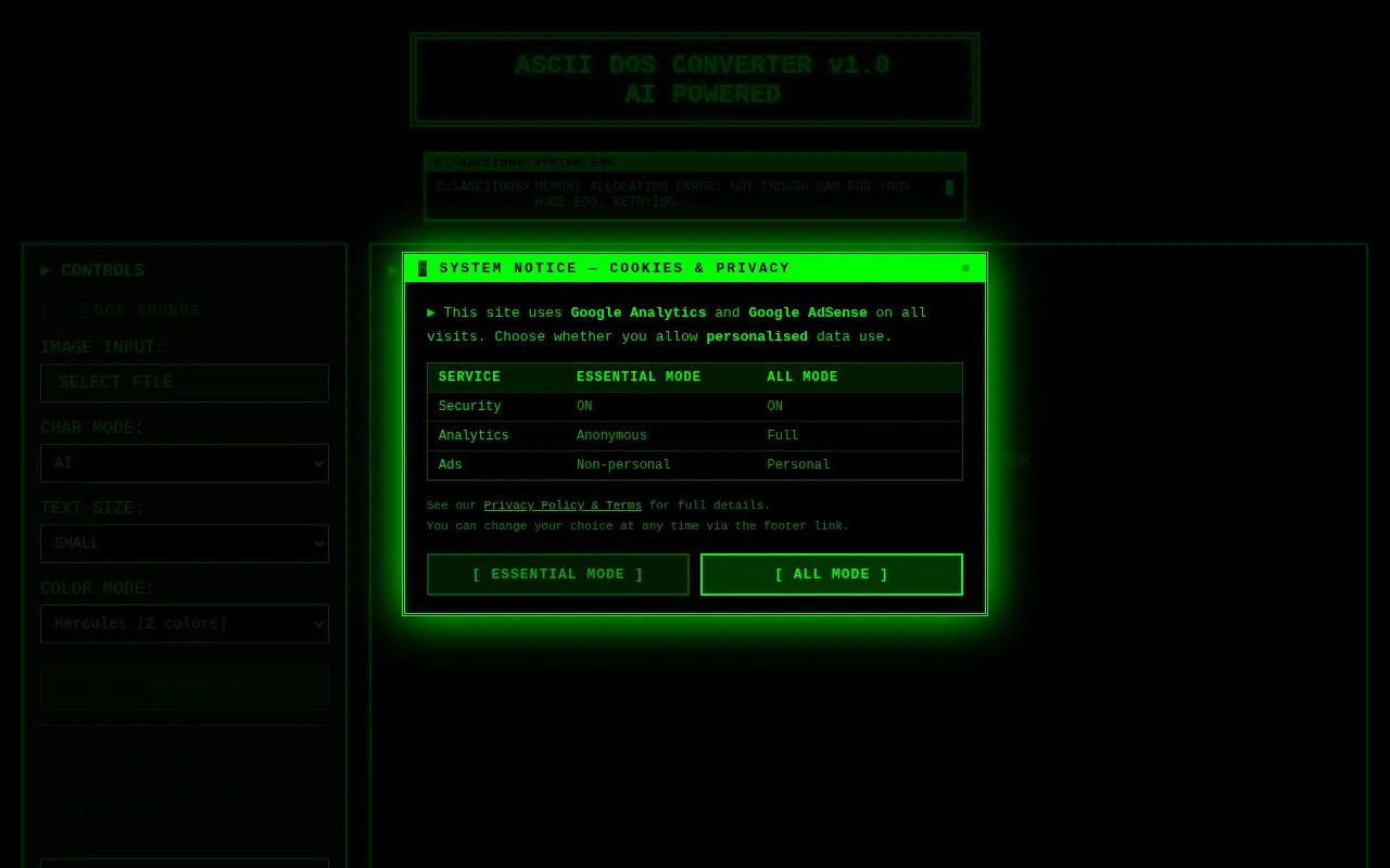 ASCII Art Converter — preview screenshot