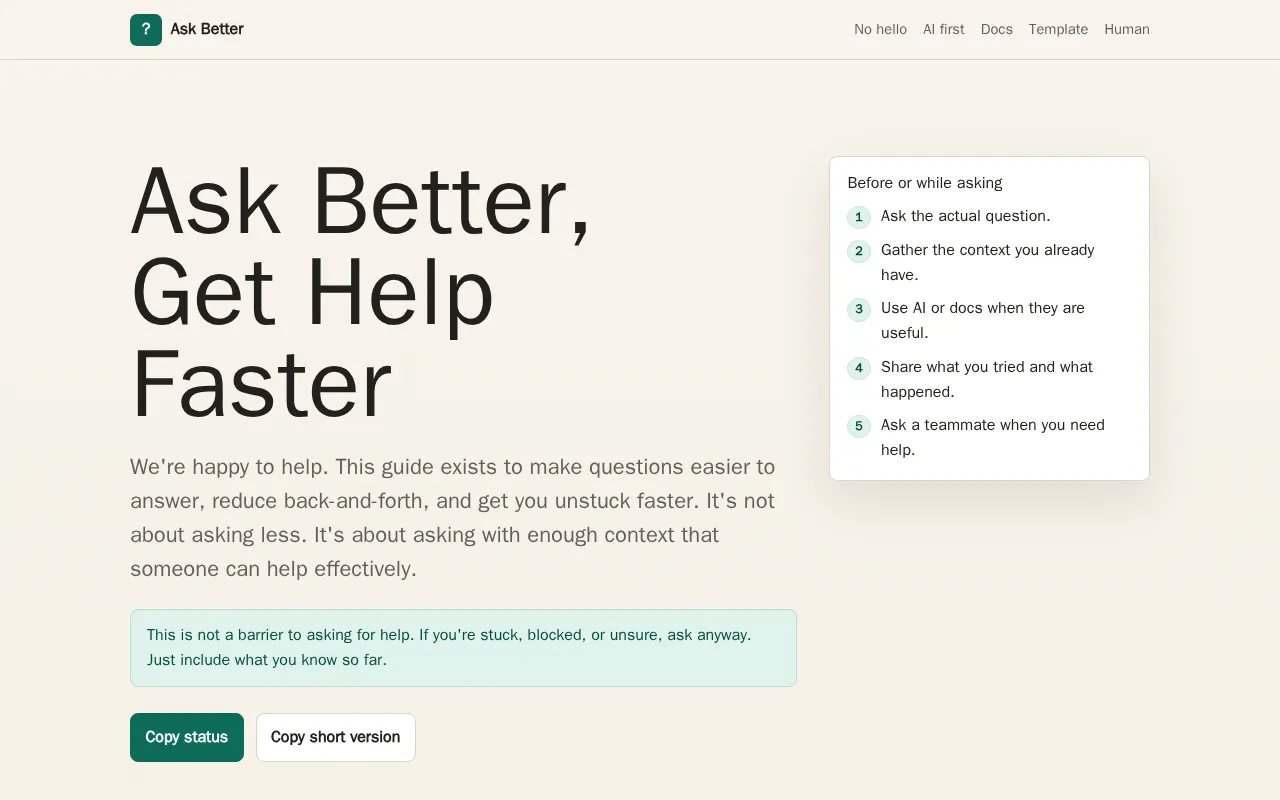 Ask Better — preview screenshot
