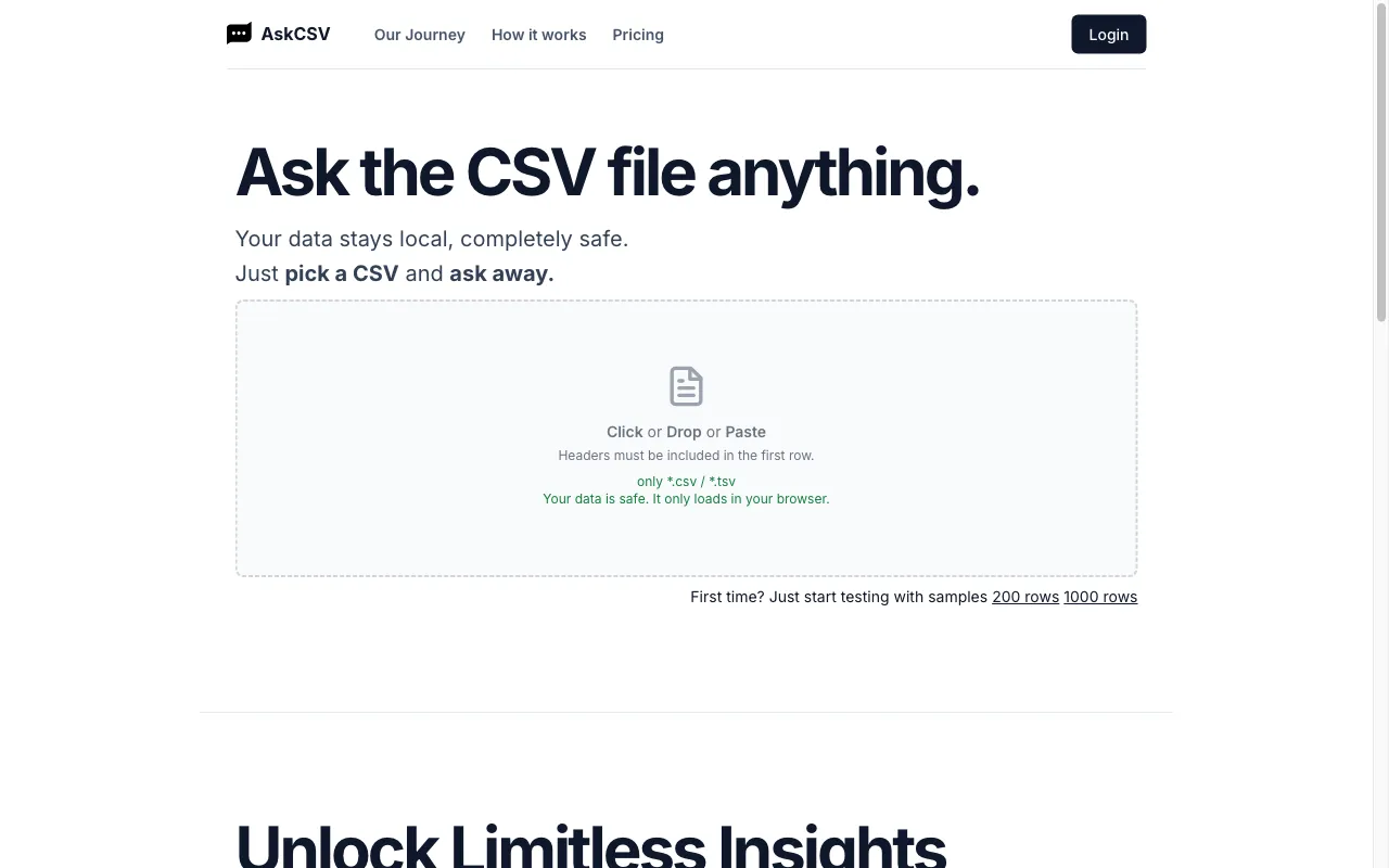 AskCSV — preview screenshot
