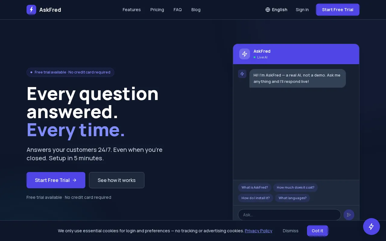 AskFred — preview screenshot