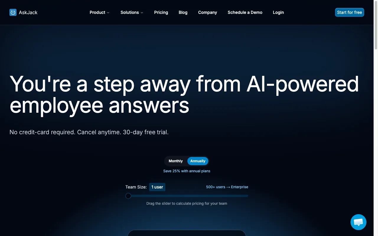 AskJack — pricing page