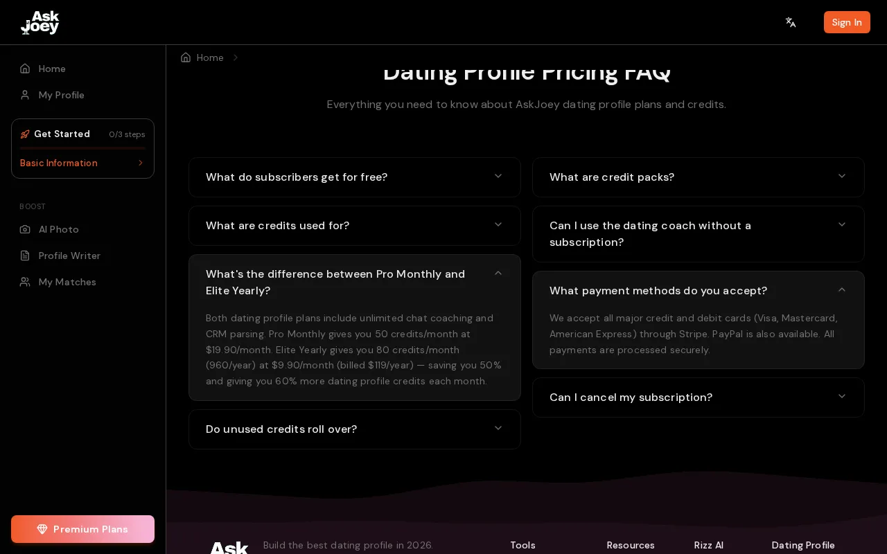 AskJoey — pricing page