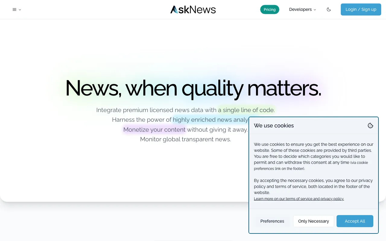 AskNews — preview screenshot