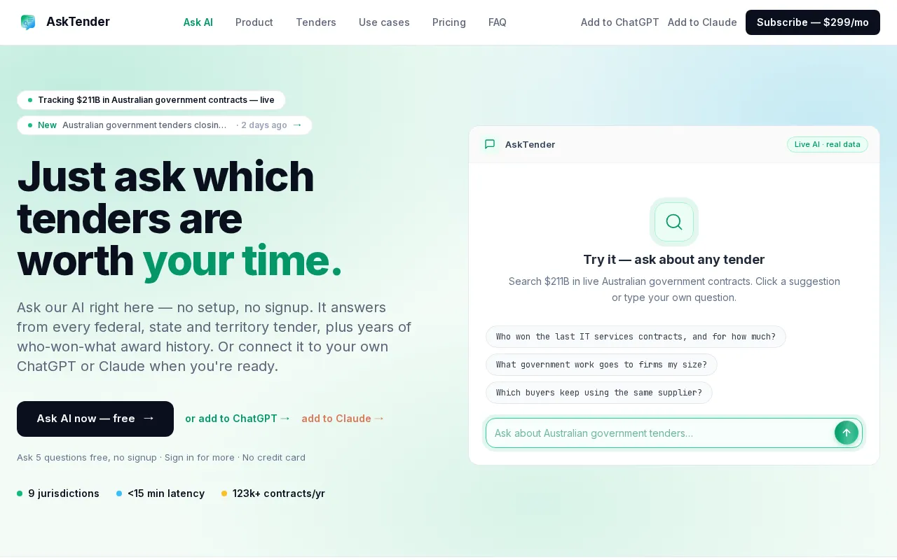 AskTender — preview screenshot