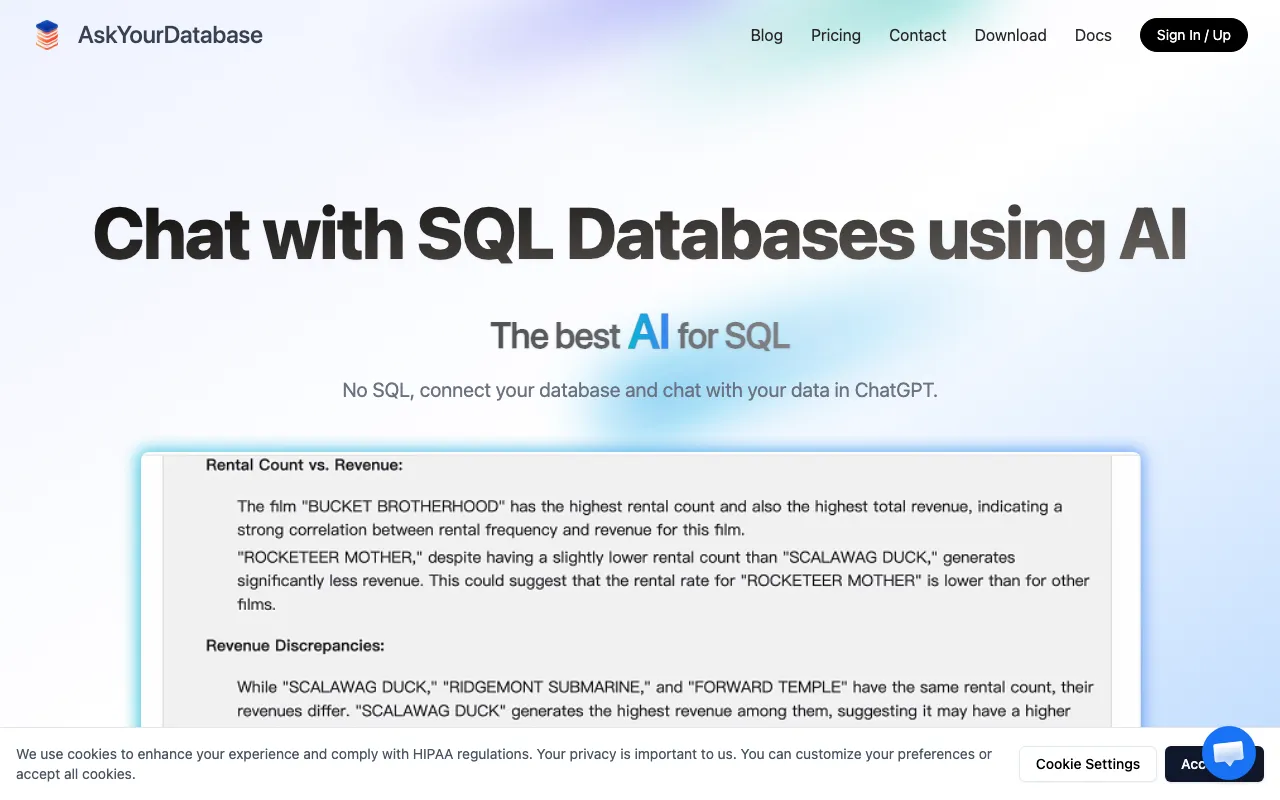 AskYourDatabase — preview screenshot