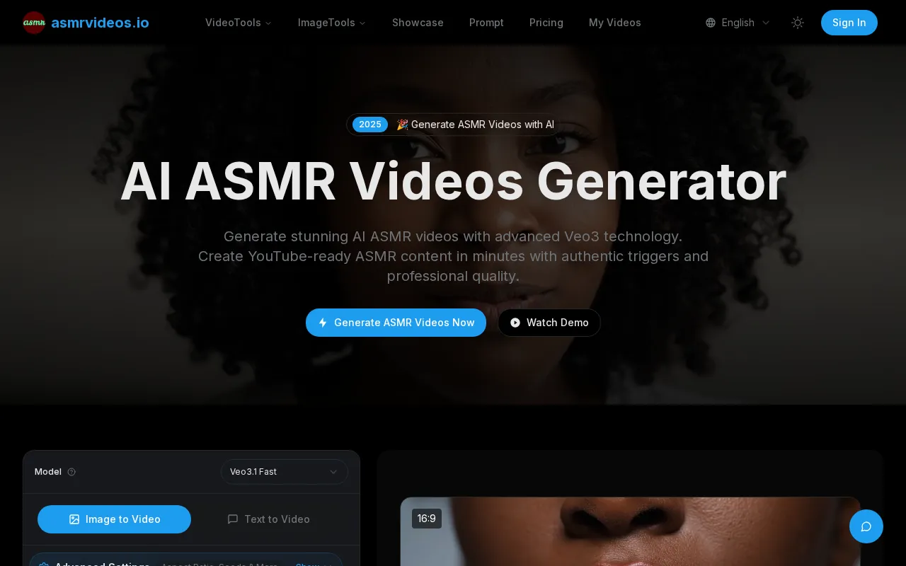 ASMRVideos.io — preview screenshot