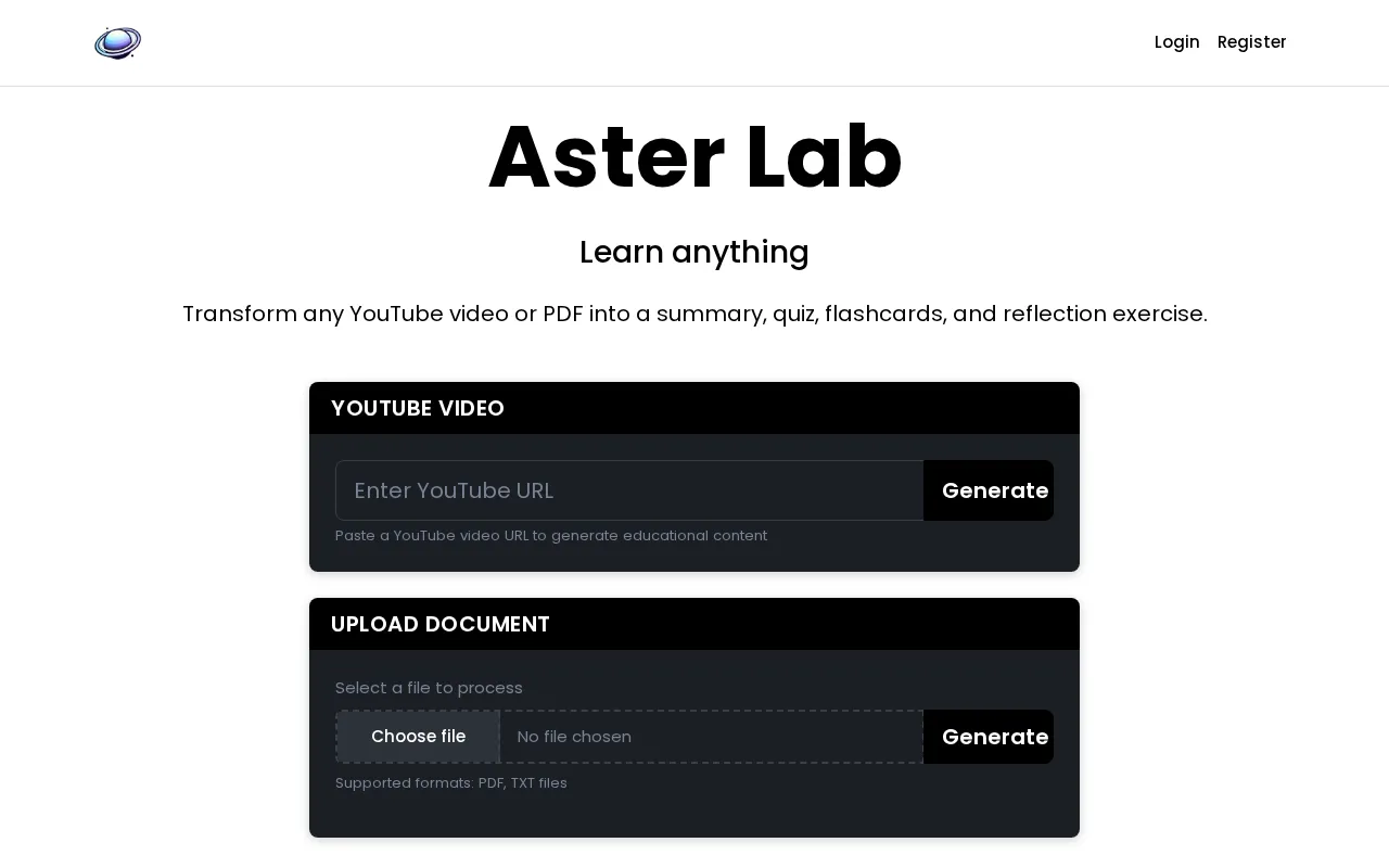 Aster Lab — preview screenshot