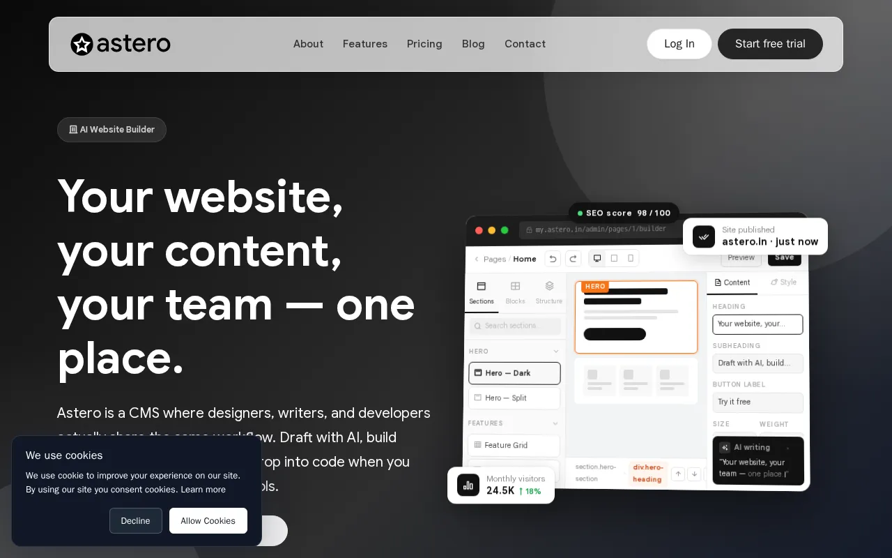 Astero — preview screenshot