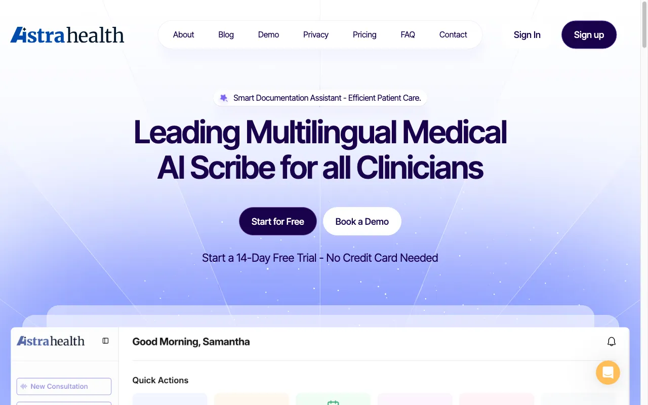 Astra Health AI — preview screenshot