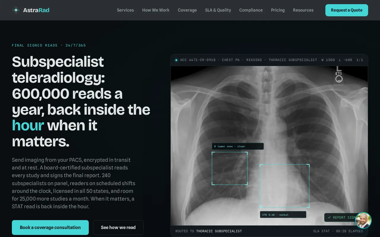 AstraRad Teleradiology — preview screenshot