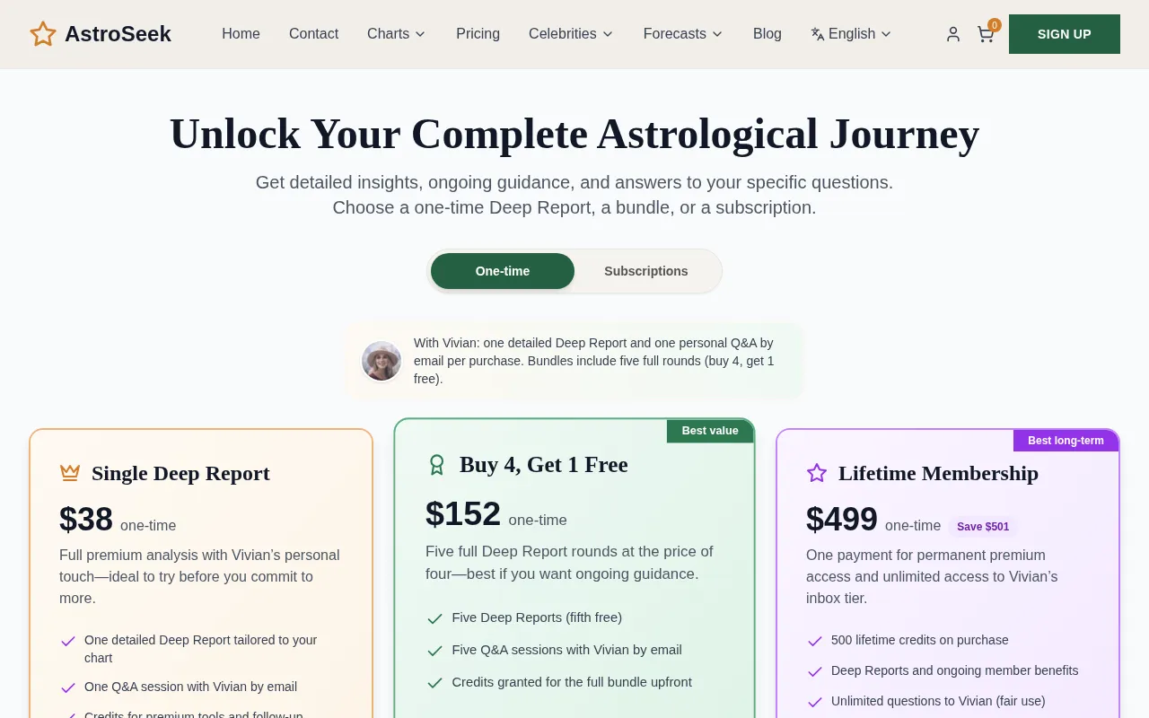 Astro Seek — pricing page