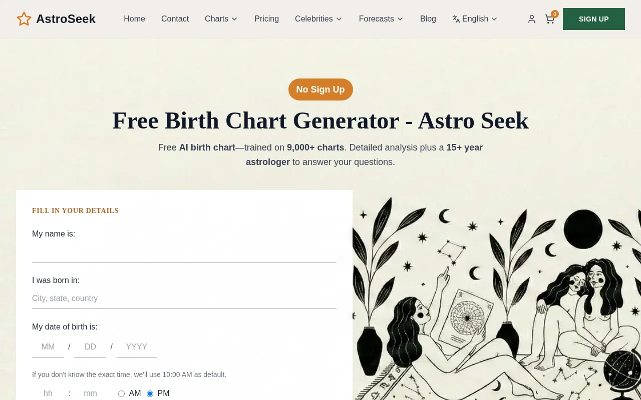 Astro Seek — preview screenshot
