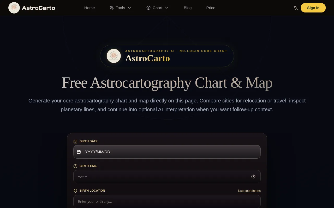 Astrocartography — preview screenshot