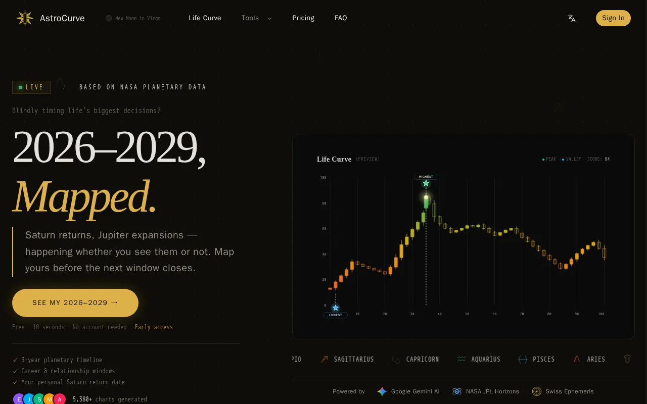 AstroCurve — preview screenshot