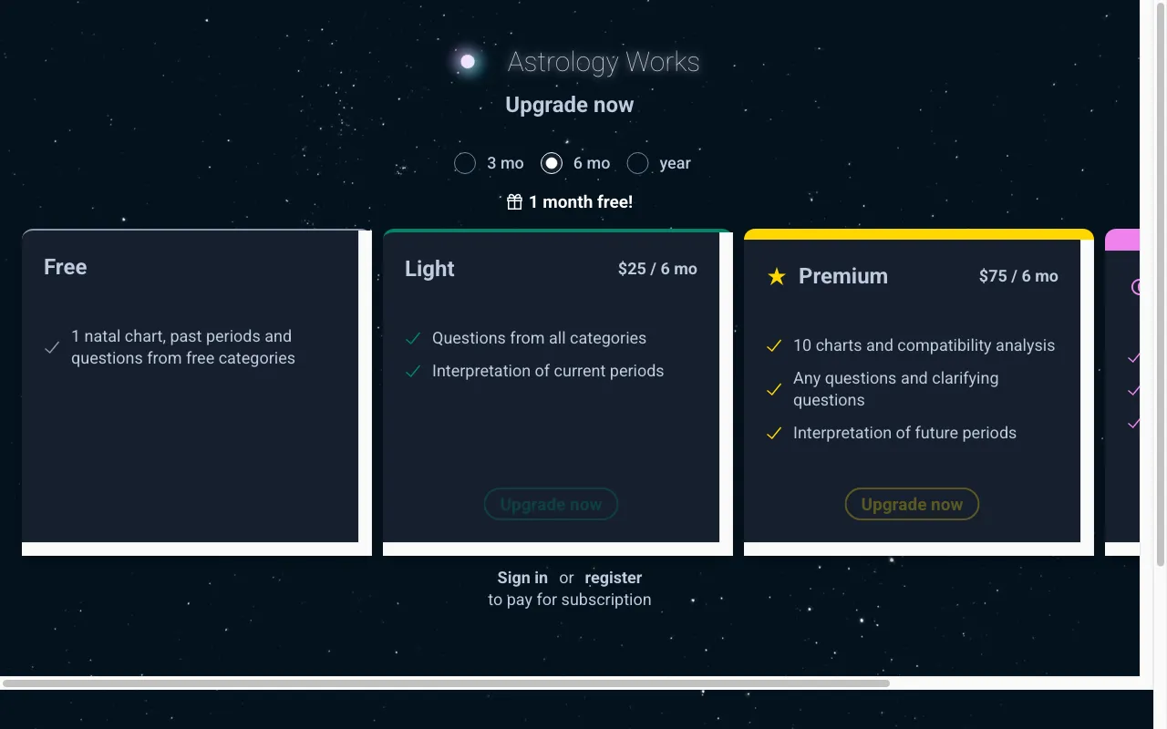 Astrology Works — pricing page