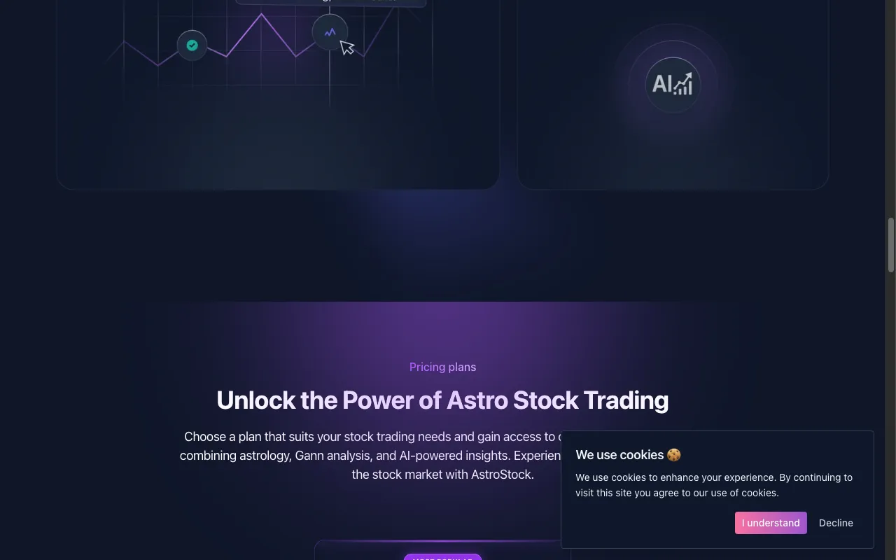 AstroStock AI — pricing page