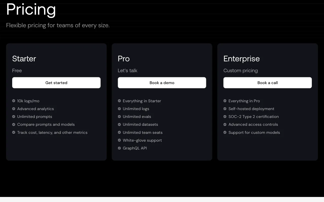 Athina AI — pricing page