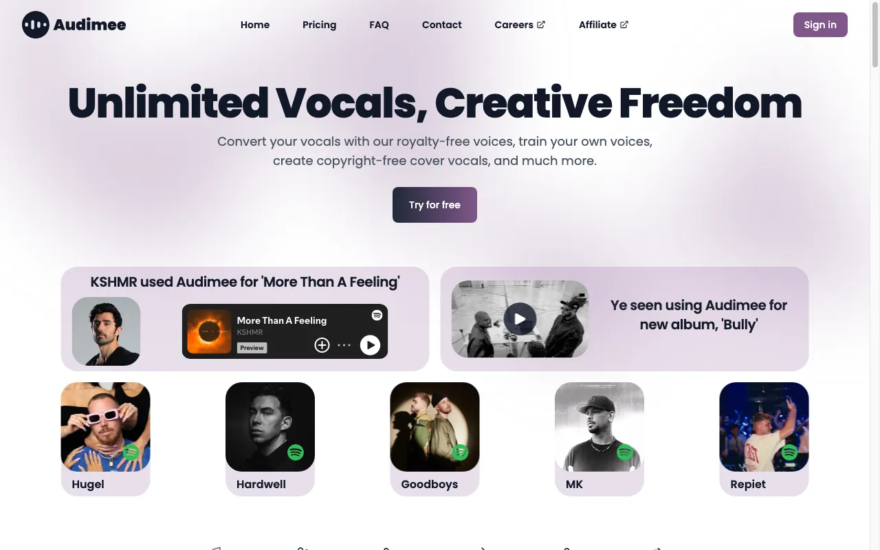 Audimee — preview screenshot