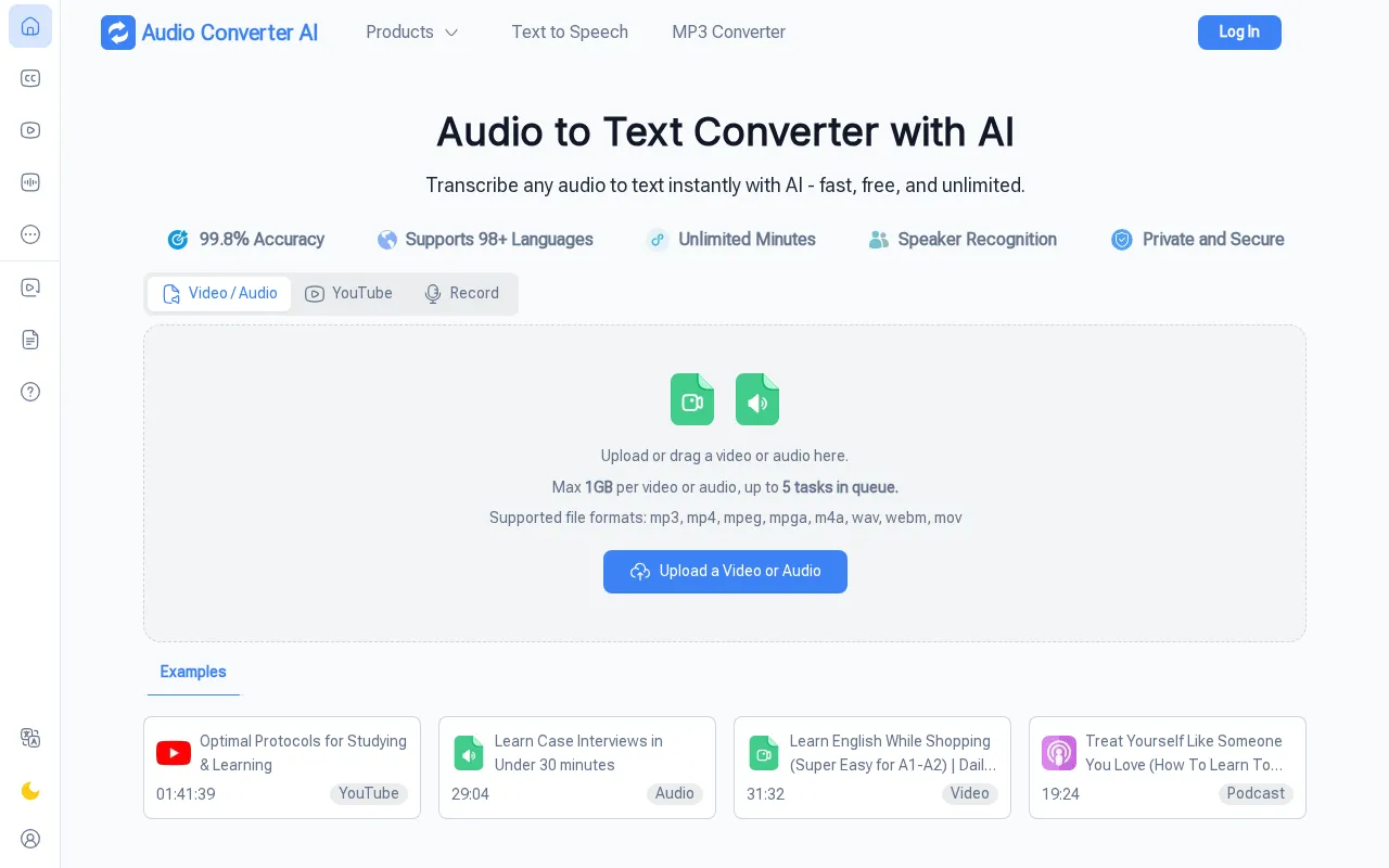 Audio Converter AI — preview screenshot