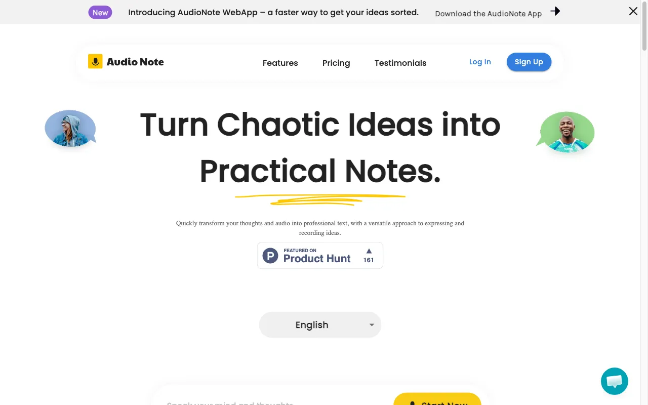 Audio Notes AI — preview screenshot