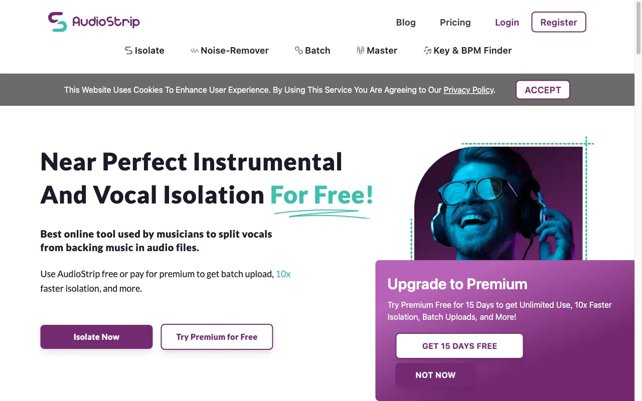AudioStrip — pricing page