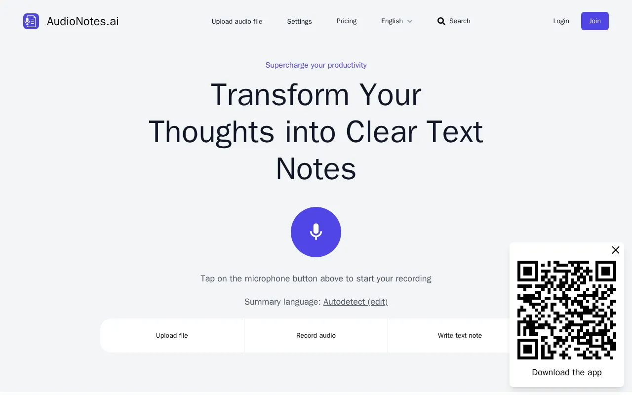Audionotes — preview screenshot
